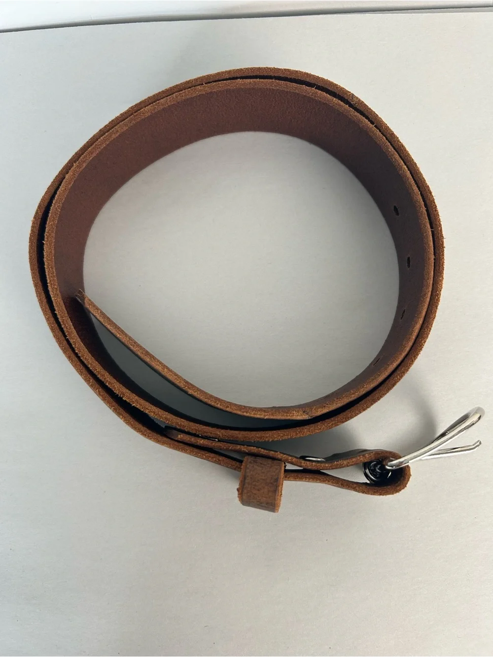 Hank's Belts Men's Brown Leather Belt with Silver Buckle The Crazy Horse SZ 38